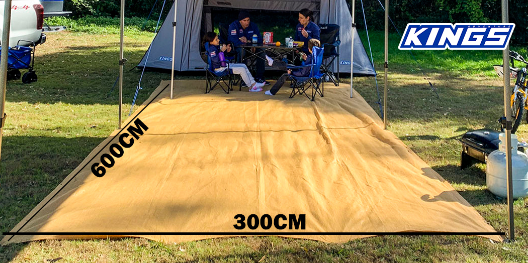 Kings 6mx3m Caravan Mesh Floor Mat Camping Park Rug High Desnity Weave